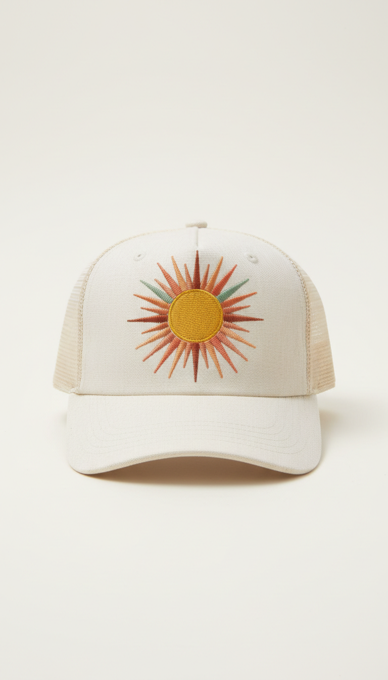 Golden Hour Embroidered Sunburst Hat