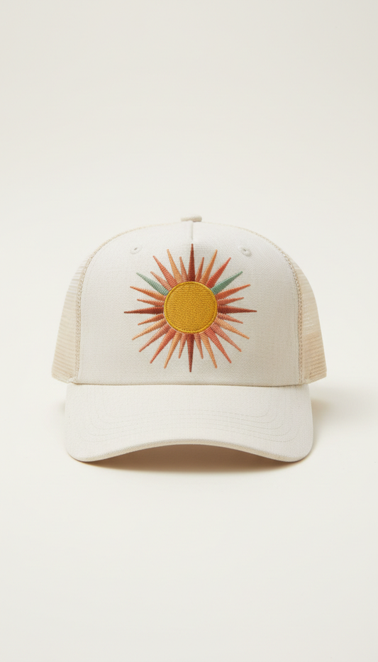 Golden Hour Embroidered Sunburst Hat