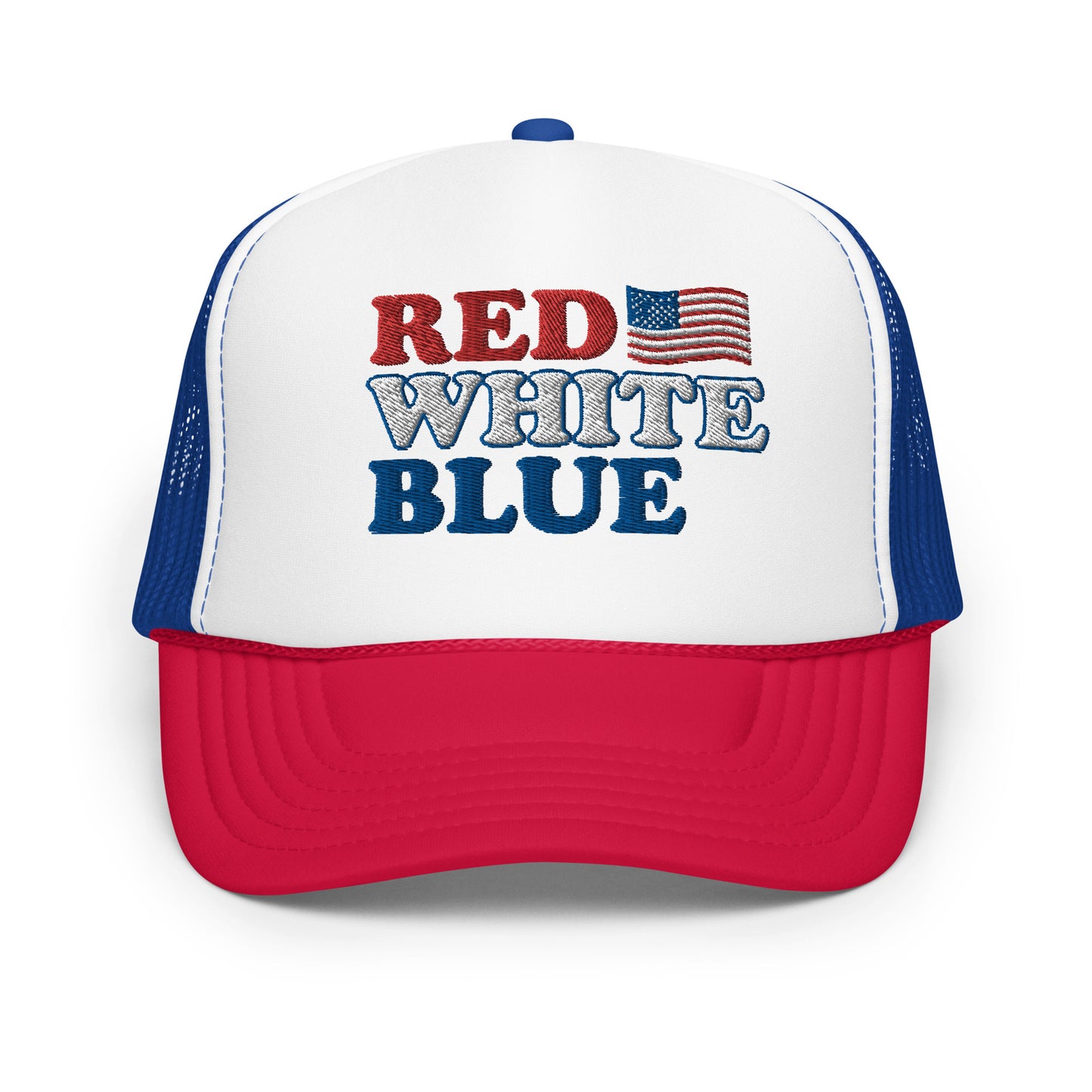 Red White & Blue Foam Trucker Hat