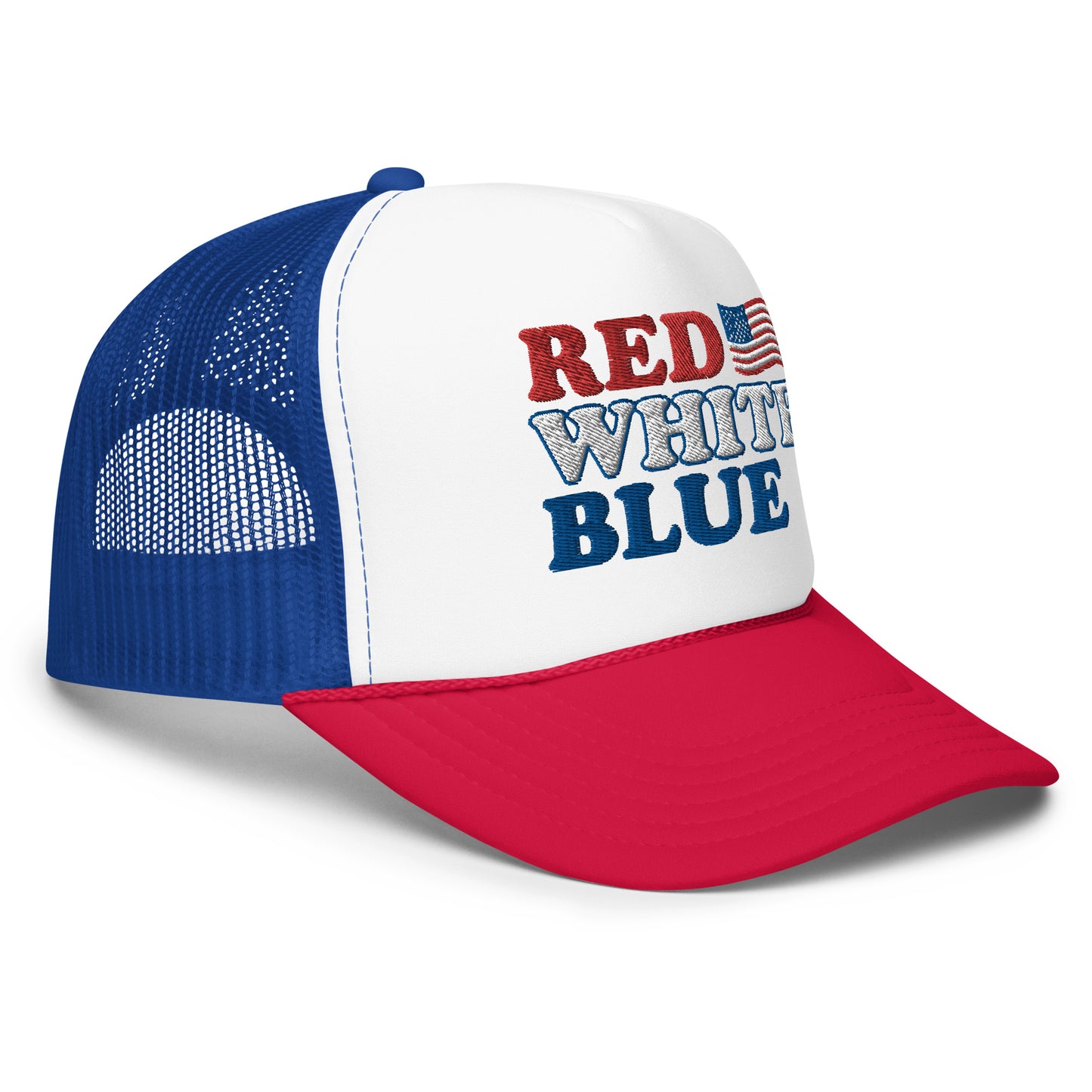 Red White & Blue Foam Trucker Hat